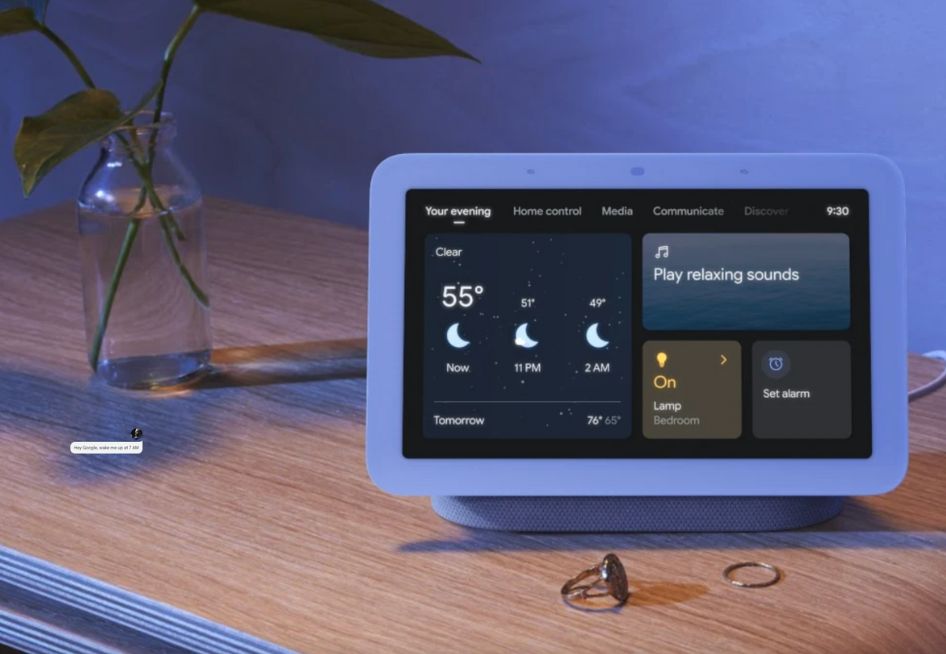 Google Nest Hub Home evening routine